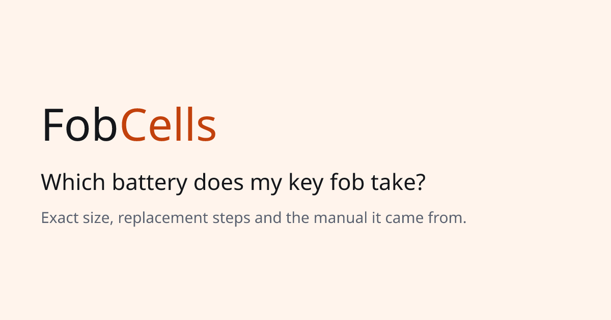 FobCells: Find the right battery for your key fob and remotes